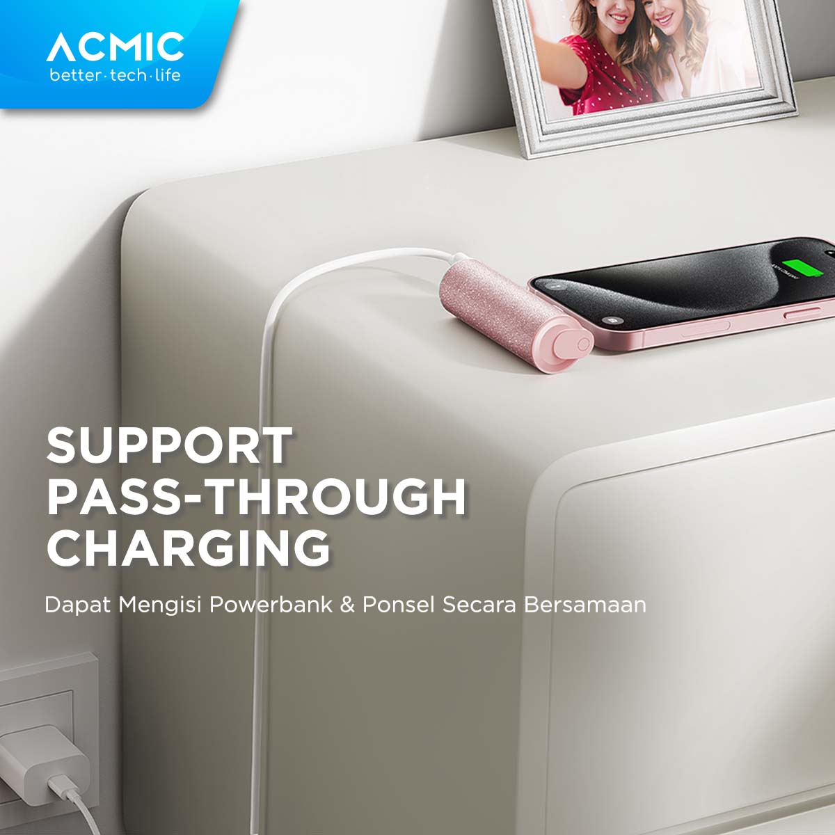 ACMIC MINIGLOW Fashion Mini Powerbank Type C iPhone Samsung Android