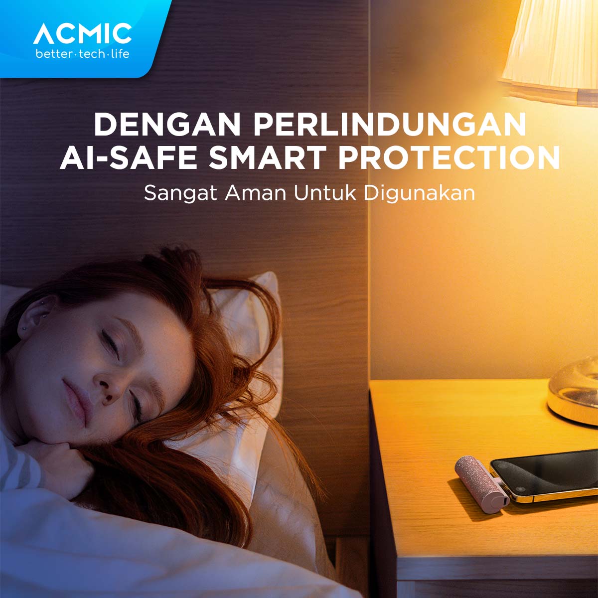 ACMIC MINIGLOW Fashion Mini Powerbank Type C iPhone Samsung Android