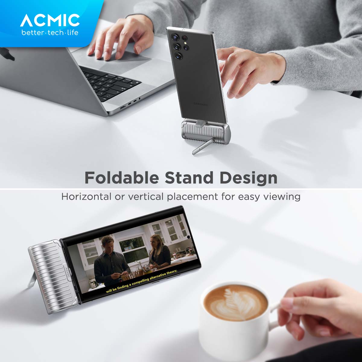 ACMIC MINIGO Mini PowerBank + Phone Holder USB Type C or iPhone Lightning PD Fast Charging 20 Watt