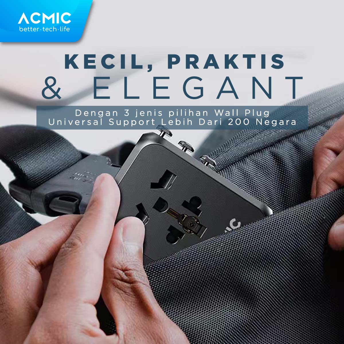 ACMIC TAC35 Travel Adapter Universal GaN 35watt Adaptor Fast Charging