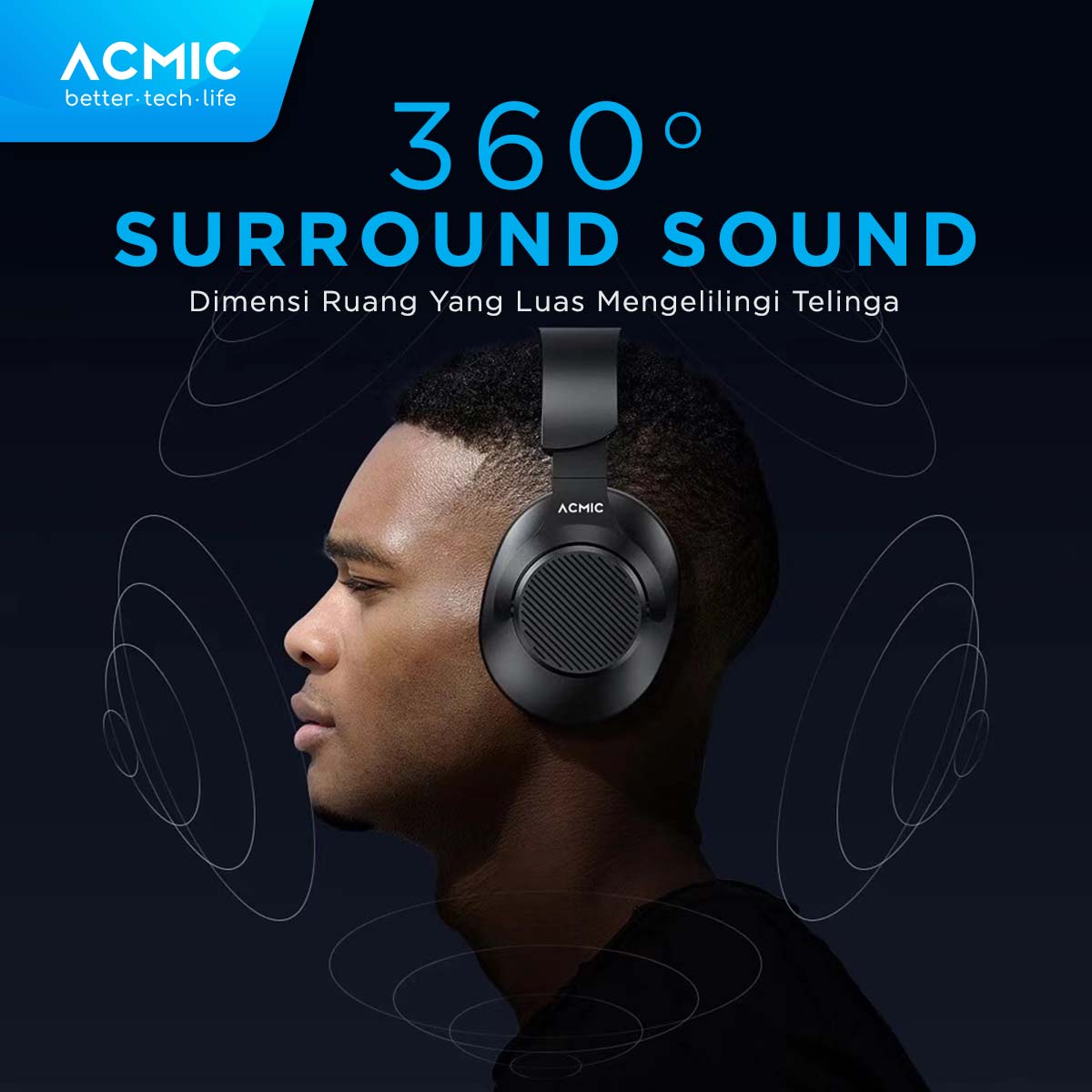 ACMIC AIRBASS Superior Bass & Ultra Light Wireless Headphone Headset Bluetooth 5.4