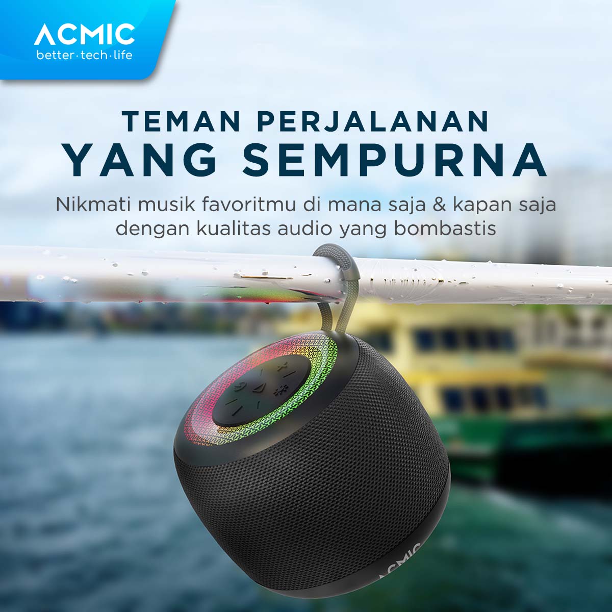 ACMIC MINI BOOMBASS Bluetooth Portable Speaker Stereo Wireless Extra Powerful Bass Waterproof