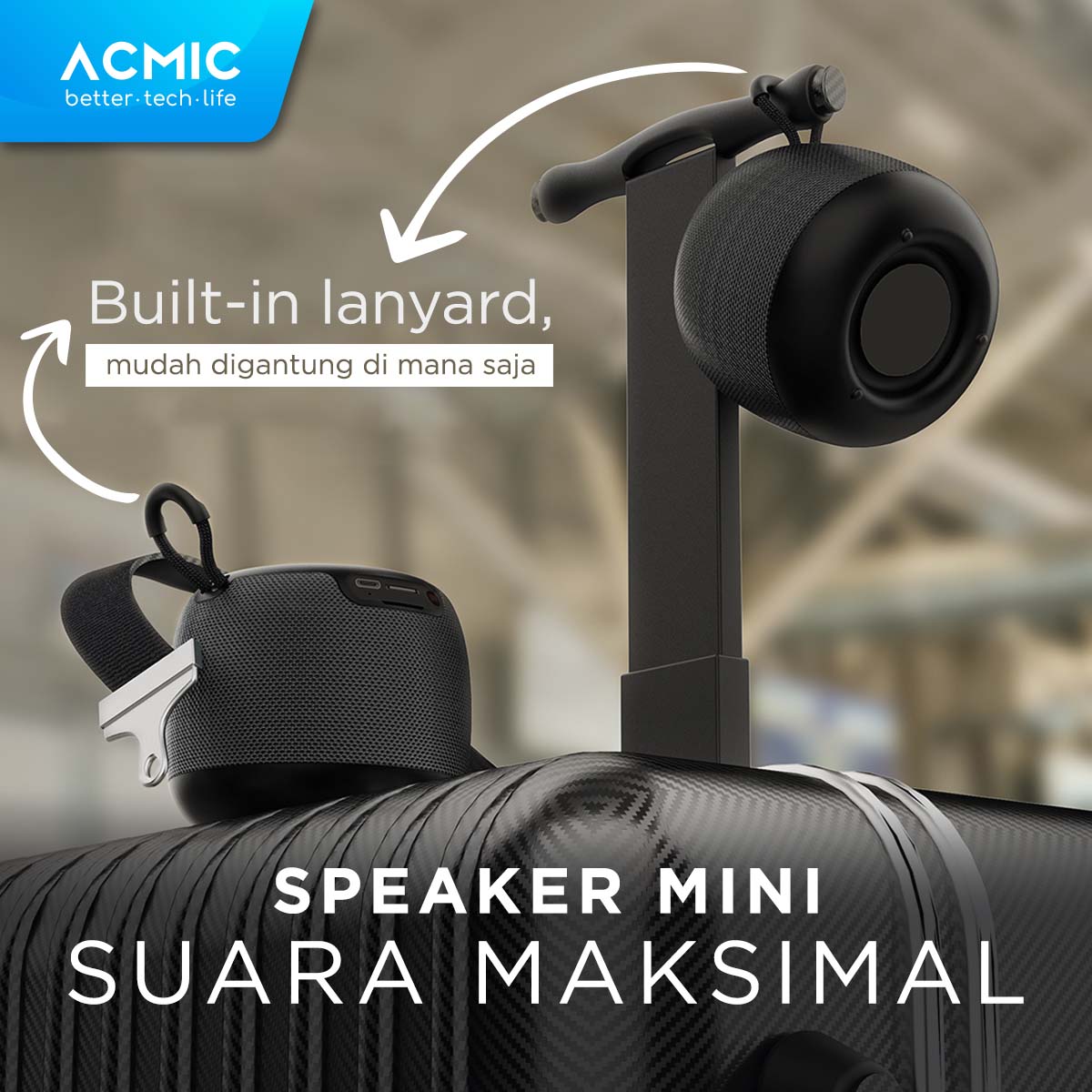 ACMIC MINI BOOMBASS Bluetooth Portable Speaker Stereo Wireless Extra Powerful Bass Waterproof
