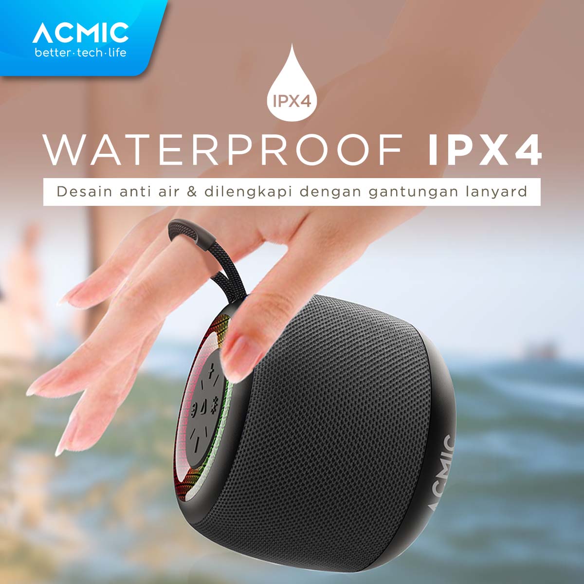 ACMIC MINI BOOMBASS Bluetooth Portable Speaker Stereo Wireless Extra Powerful Bass Waterproof