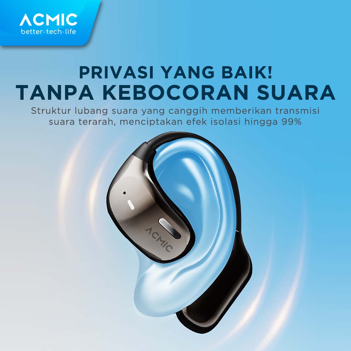 ACMIC AURA OWS Open Wear Stereo Bluetooth Earphone Headset Open Ear TWS