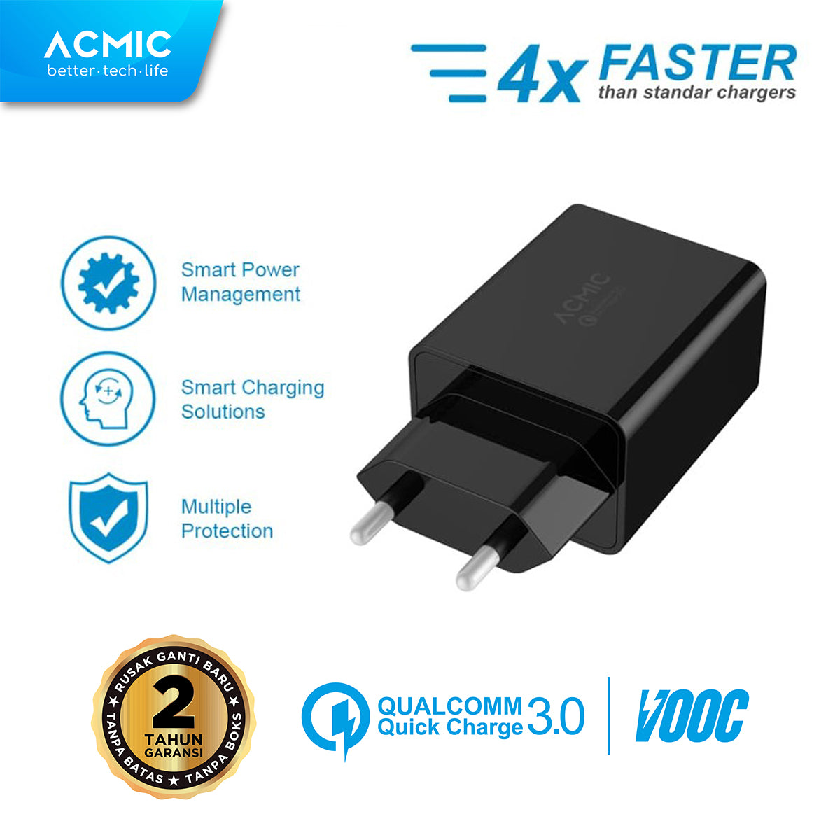 ACMIC CQC01 USB 18W Kepala Charger Fast Charging Adaptor