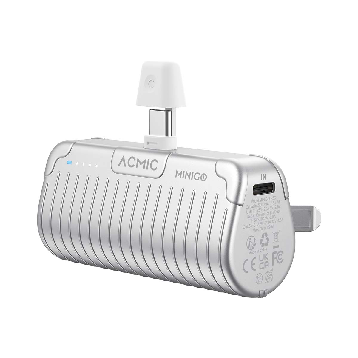 ACMIC MINIGO Mini PowerBank + Phone Holder USB Type C or iPhone Lightning PD Fast Charging 20 Watt