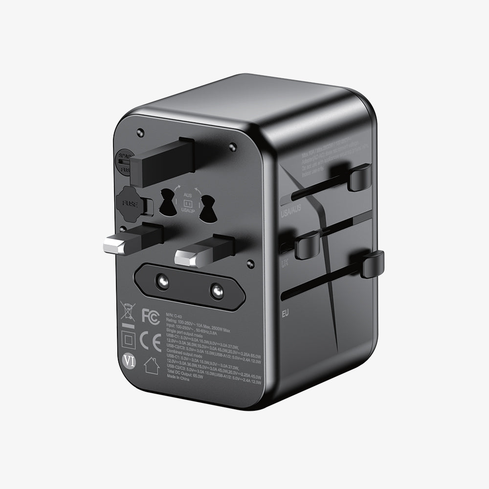 ACMIC TAC65 Travel Adapter Universal GaN 65watt Adaptor Fast Charging