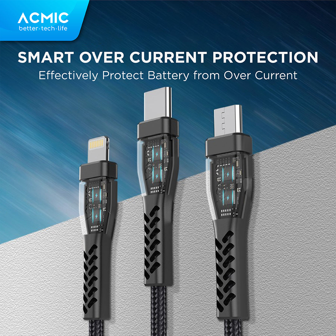 ACMIC TRIO Kabel data 3 in 1 Fast Charging Quick Charge 3.0 Cable 3in1 Charger