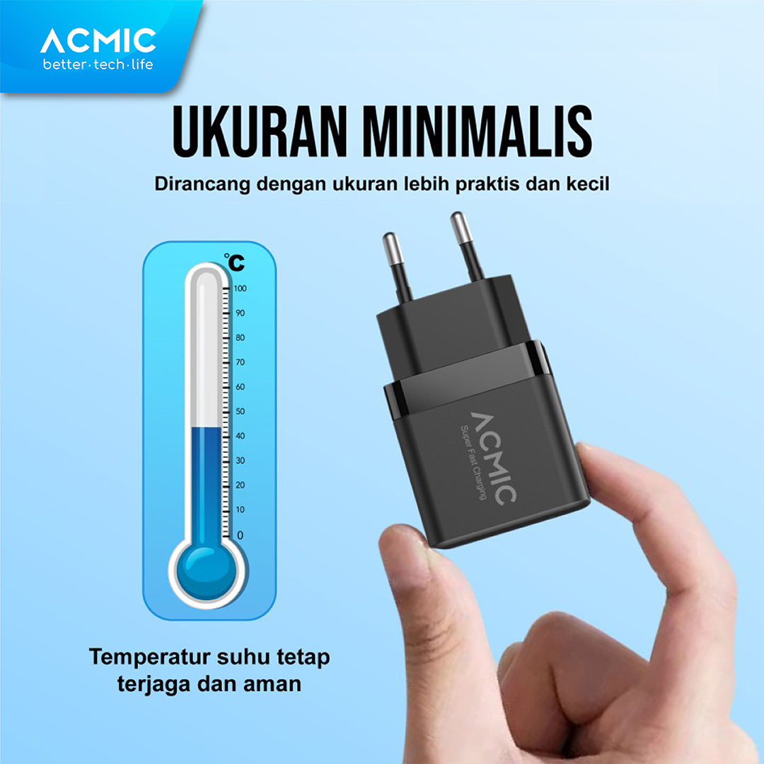 ACMIC CPD25 Type C 25W Charger Super Fast Charging Adaptor for Samsung