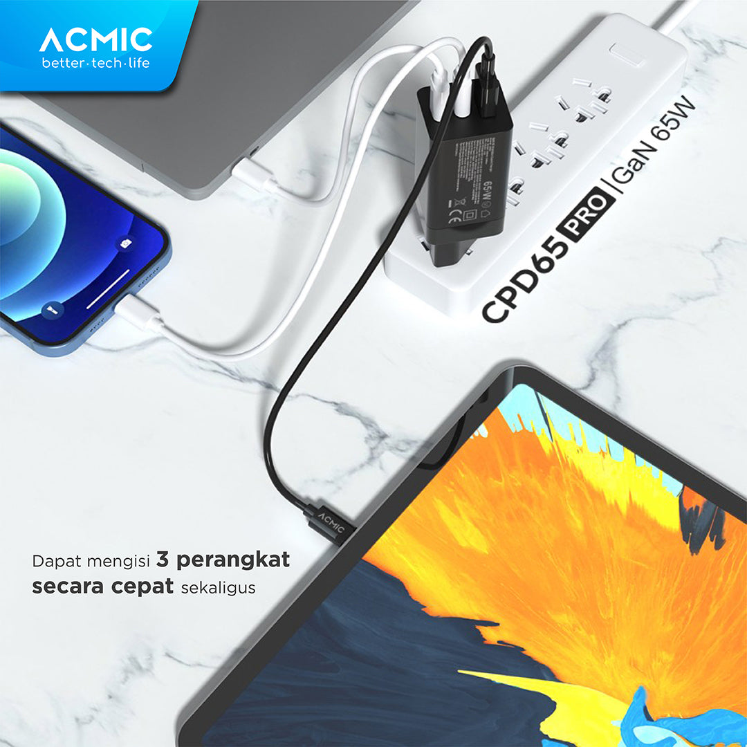 ACMIC CPD65 GaN 65W Super Fast Charging 65 W Charger PD Power Adapter - CPD65 Pro