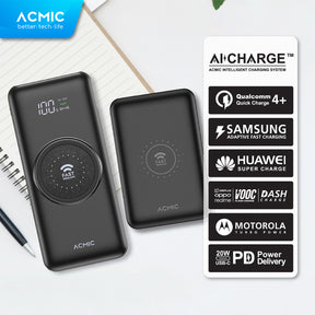 ACMIC W10PRO 10000mAh Fast Wireless AiCharge PowerBank QC4 + PD + VOOC