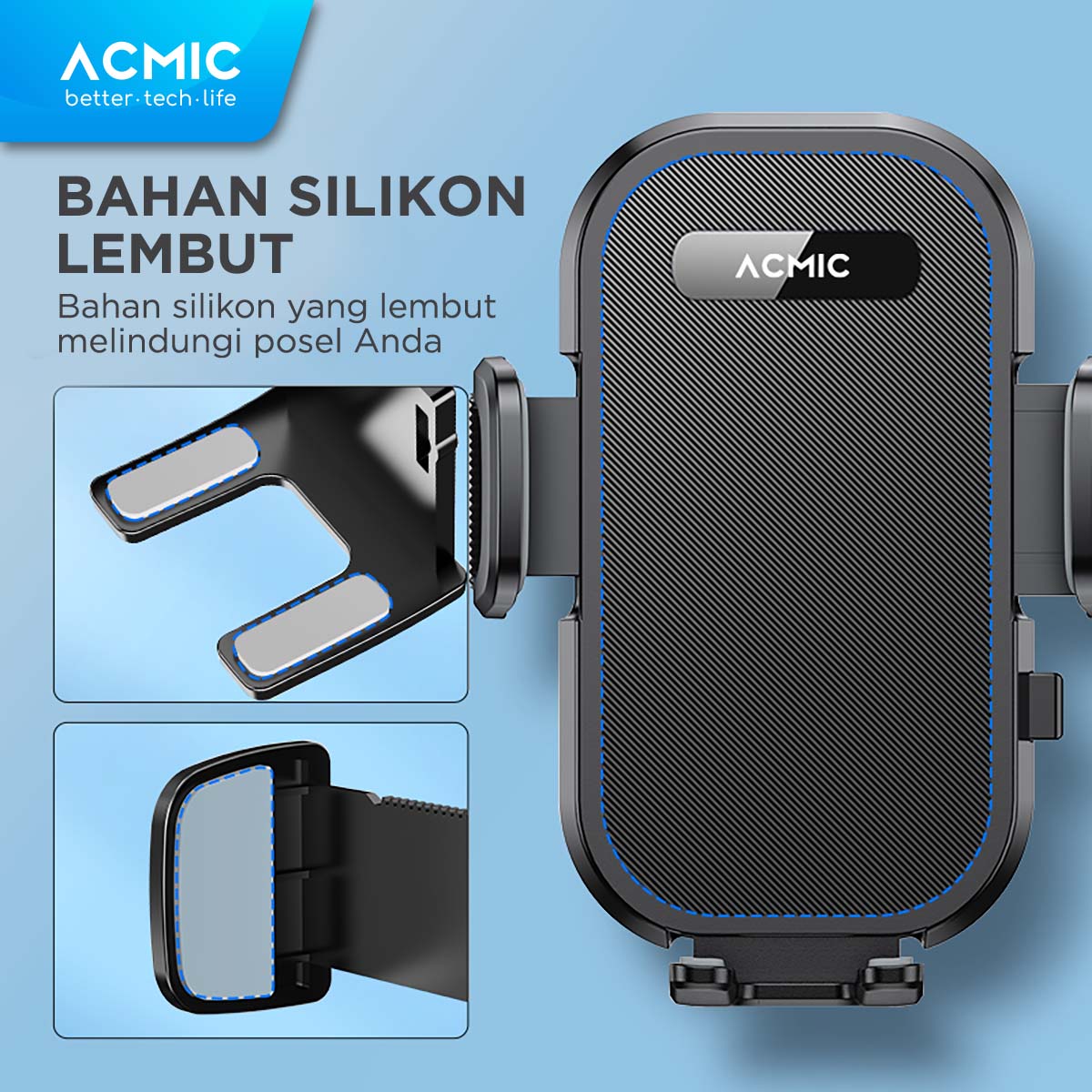 ACMIC Smart Phone Car Holder CH01 Holder Mobil Car Phone Holder Black