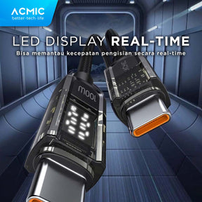 ACMIC AUTOLINE D100 Auto Cuf Off Cable USB-C TO USB-C Kabel Super Strong Fast Charging Built-in Digital Display
