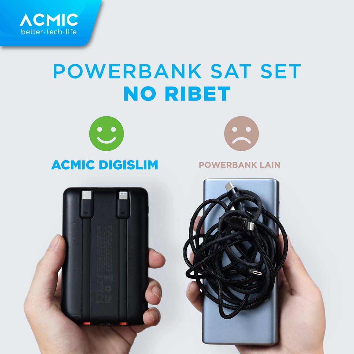 ACMIC DIGISLIM 10000mAh Powerbank Mini Slim 22.5W Fast Charging Type C