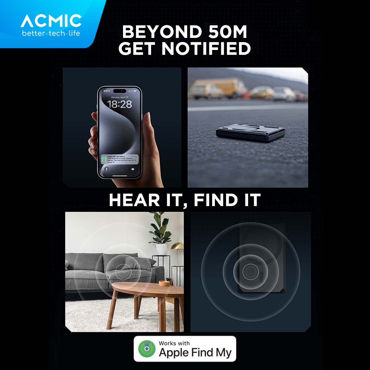 ACMIC MAGBANK Smart Wallet 5000mAh Magsafe Powerbank with Apple Find My (Smart Wireless Magnetic Portable Charger for iPhone)