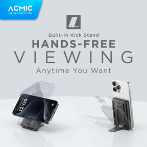 ACMIC MAGBANK Smart Wallet 5000mAh Magsafe Powerbank with Apple Find My (Smart Wireless Magnetic Portable Charger for iPhone)