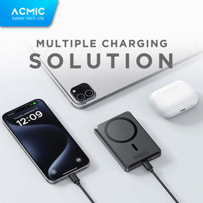ACMIC MAGBANK Smart Wallet 5000mAh Magsafe Powerbank with Apple Find My (Smart Wireless Magnetic Portable Charger for iPhone)