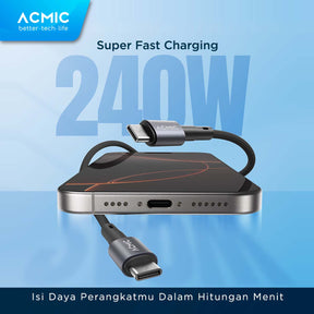 ACMIC MAGLINE 240W Kabel Data PD 3.1 Power Delivery Ultra Fast Charging Magnetic Kabel Data Charger Magnet