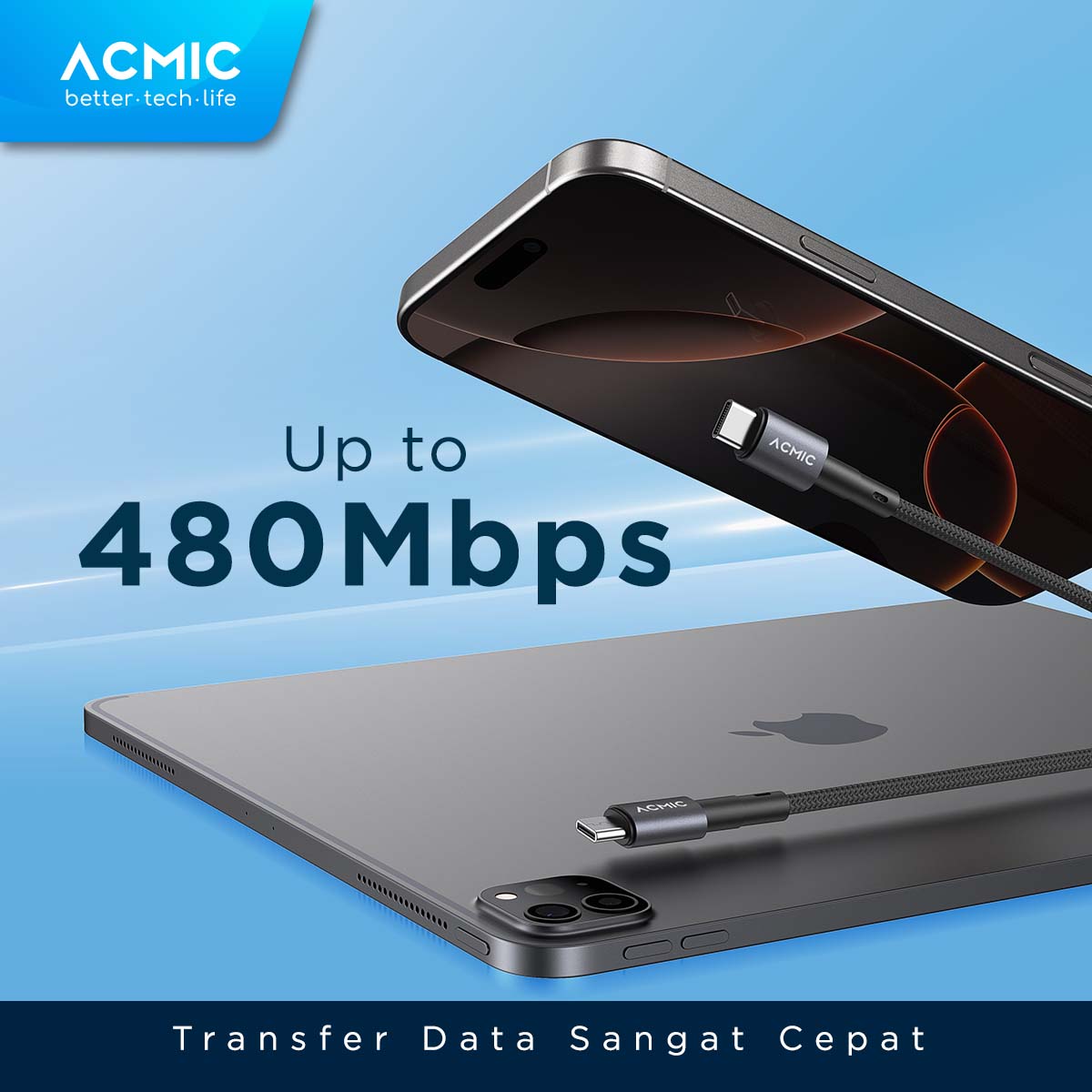 ACMIC MAGLINE 240W Kabel Data PD 3.1 Power Delivery Ultra Fast Charging Magnetic Kabel Data Charger Magnet