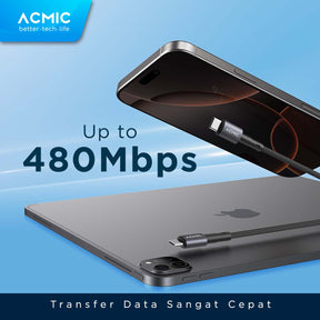 ACMIC MAGLINE 240W Kabel Data PD 3.1 Power Delivery Ultra Fast Charging Magnetic Kabel Data Charger Magnet