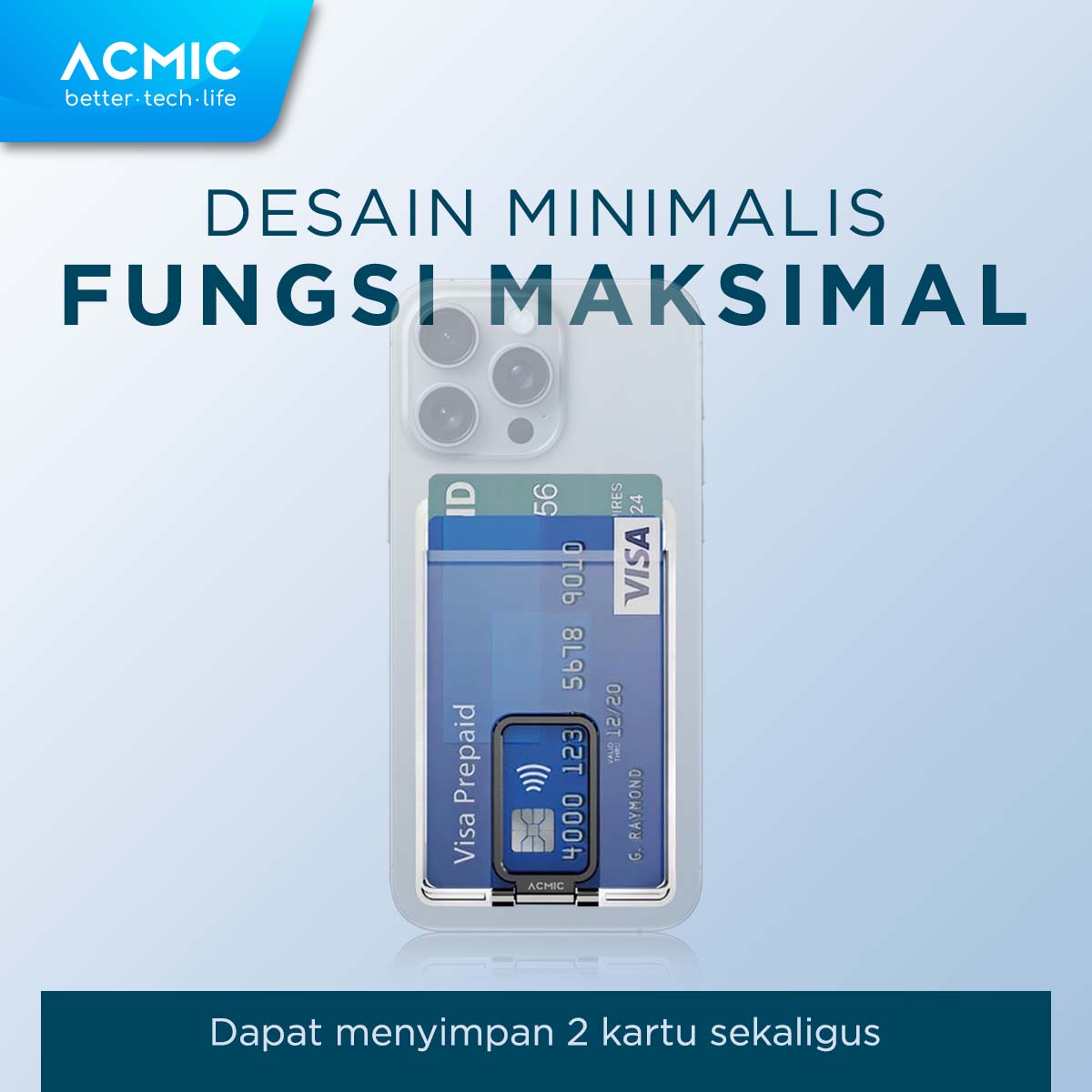 ACMIC MAGWALLET Magnetic Magsafe Slim Card Holder Built in Phone Stand Dompet Kartu ST01 / with PopSocket PS01