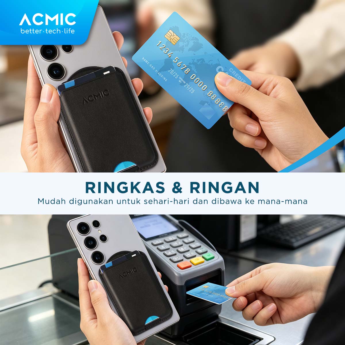 ACMIC MAGWALLET SM1 for Samsung Phone Magnetic Wallet Magsafe Slim Card Holder Dompet Kartu