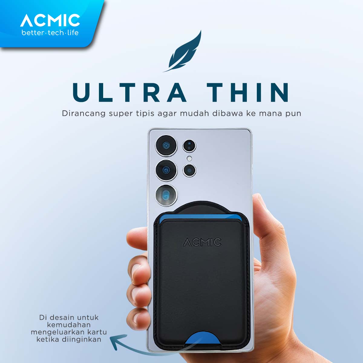 ACMIC MAGWALLET SM1 for Samsung Phone Magnetic Wallet Magsafe Slim Card Holder Dompet Kartu