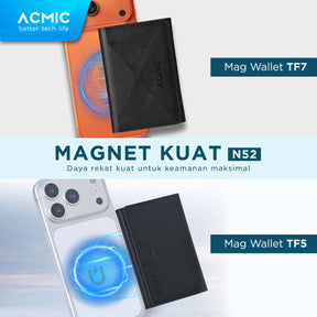 ACMIC MAGWALLET TF5 TF7 Trifold 5 Cards 7 Cards Magnetic Magsafe Slim Card Holder Built in Phone Stand Dompet Kartu