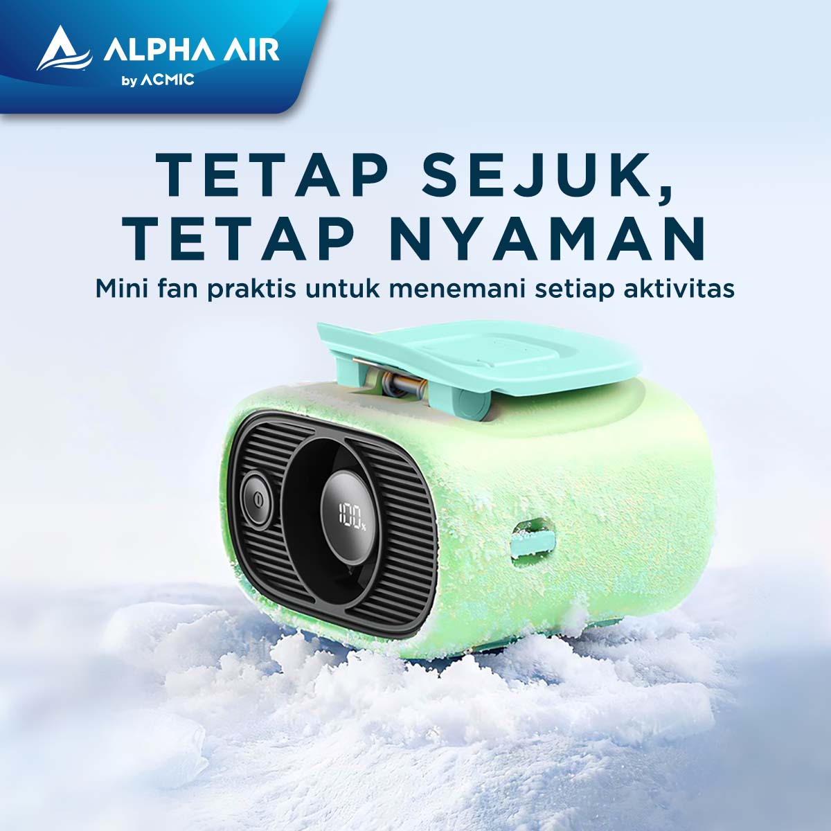 ACMIC MINI WAIST FAN WF01 Kipas Angin Portable Super Strong Airflow with Desk Function