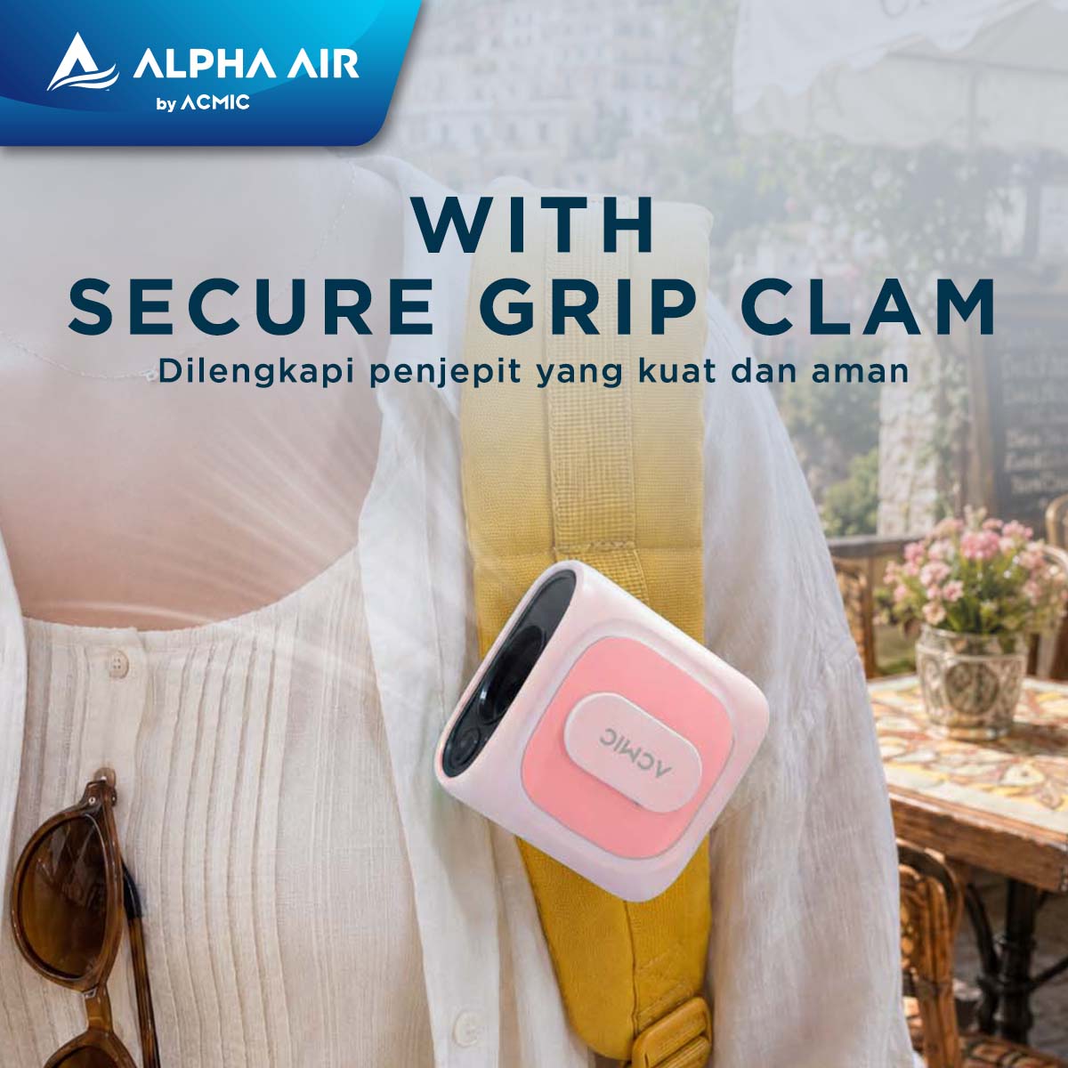ACMIC MINI WAIST FAN WF01 Kipas Angin Portable Super Strong Airflow with Desk Function