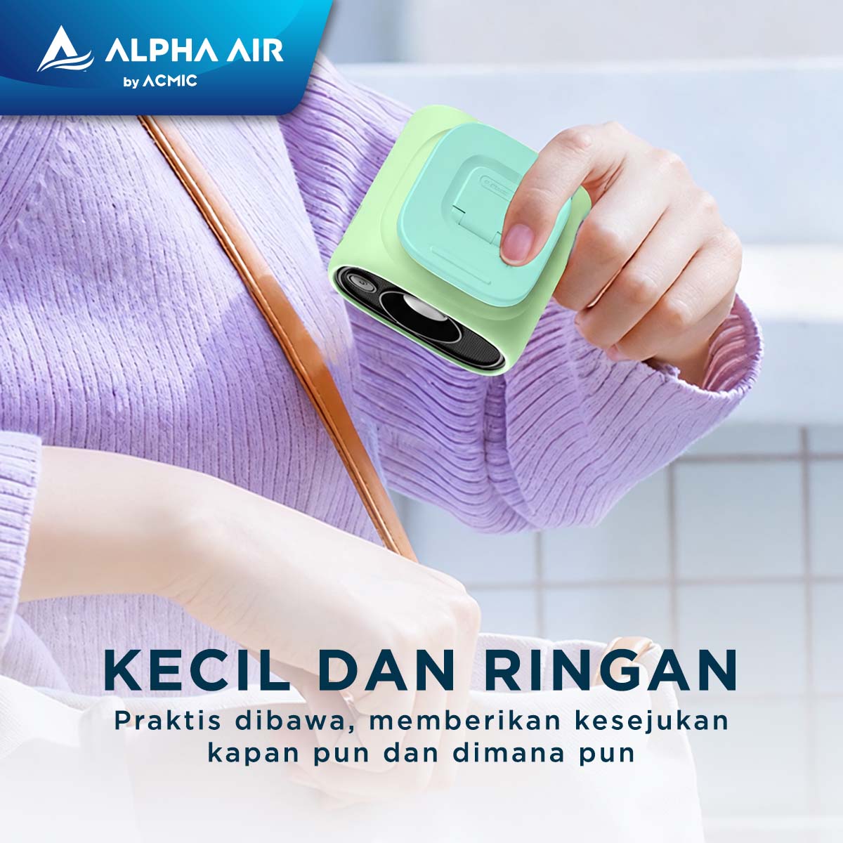 ACMIC MINI WAIST FAN WF01 Kipas Angin Portable Super Strong Airflow with Desk Function