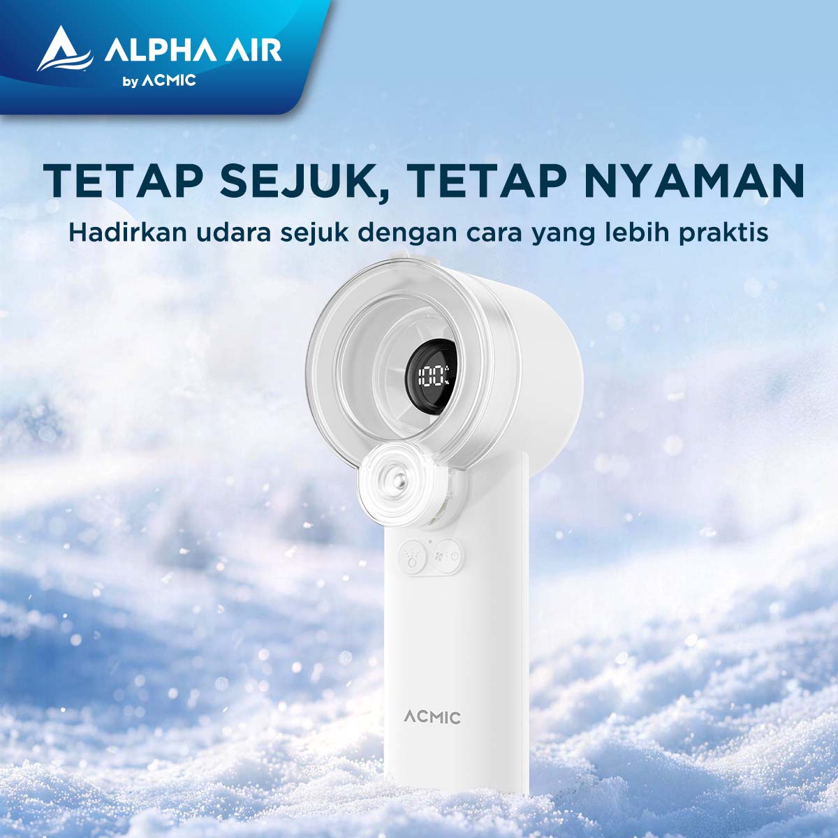 ACMIC MIST SPRAY FAN SF01 Kipas Angin AC Mini Portable Digital Display Super Strong Cooling Airflow dengan Mist Spray