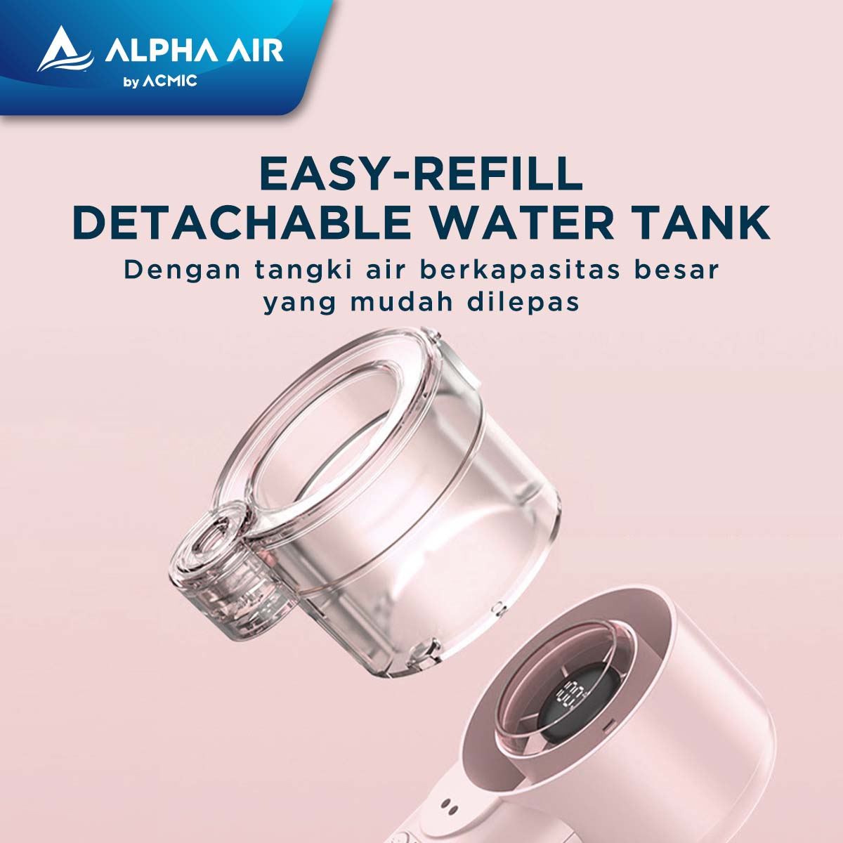 ACMIC MIST SPRAY FAN SF01 Kipas Angin AC Mini Portable Digital Display Super Strong Cooling Airflow dengan Mist Spray