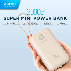 ACMIC NEOPOWER Super Mini 35W Powerbank 20000mAh SFC Super Fast Charging for Samsung with Built-in Cable