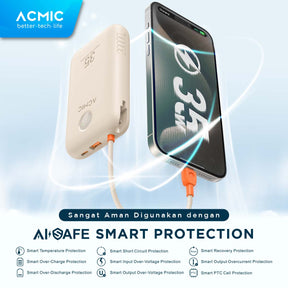ACMIC NEOPOWER Super Mini 35W Powerbank 20000mAh SFC Super Fast Charging for Samsung with Built-in Cable
