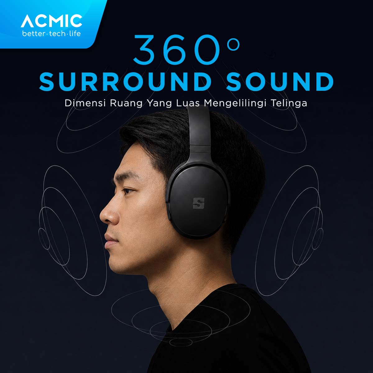 ACMIC NOVABOOM Bluetooth Wireless Headphone Headset Bluetooth 5.4 Extra Bass Built-in Controls