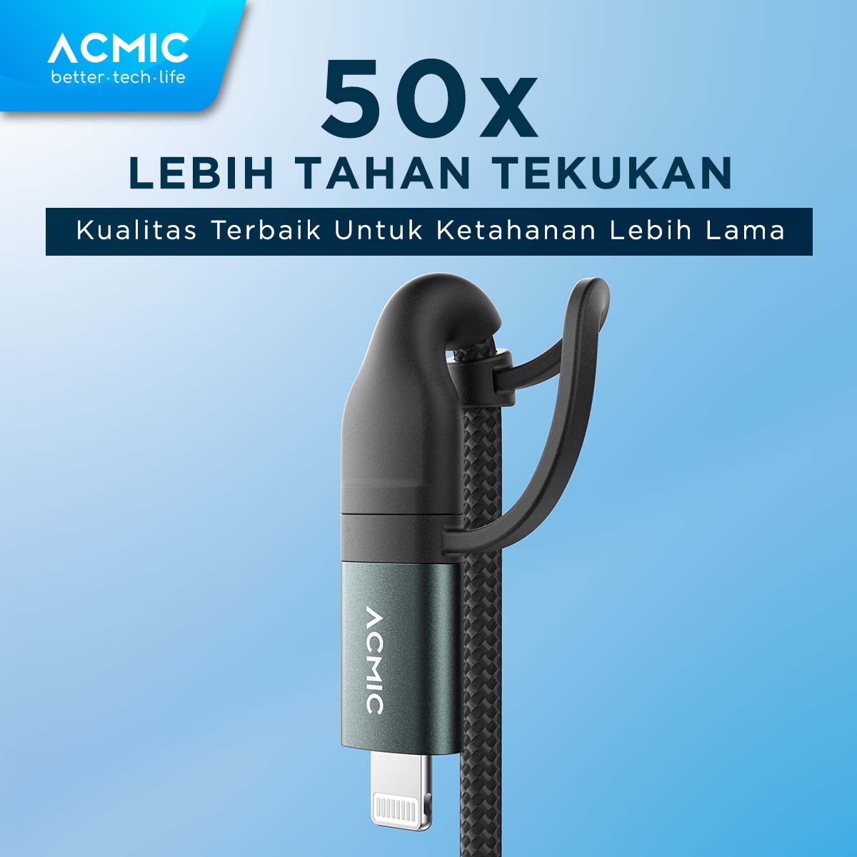 ACMIC OMNILINE 4in1 240W Kabel Data PD 3.1 Power Delivery Ultra Fast Charging USB Type-C iPhone Lightning