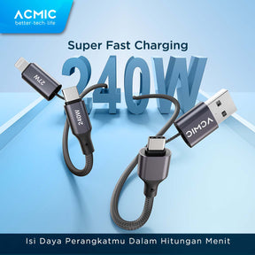 ACMIC OMNILINE MAG100 4in1 240W Kabel Data PD 3.1 Power Delivery Ultra Fast Charging Magnetic Kabel Data Charger Magnet