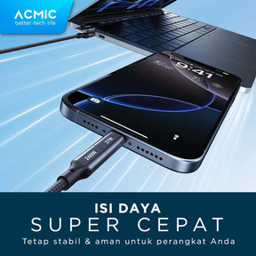 ACMIC OMNILINE MAG100 4in1 240W Kabel Data PD 3.1 Power Delivery Ultra Fast Charging Magnetic Kabel Data Charger Magnet