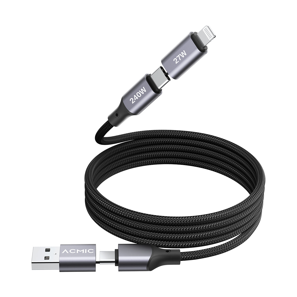 ACMIC OMNILINE MAG100 4in1 240W Kabel Data PD 3.1 Power Delivery Ultra Fast Charging Magnetic Kabel Data Charger Magnet