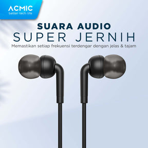 ACMIC OMNIO In-Ear Headset Earphone Earbuds Headphone Stereo with Mic FREE Converter USB C