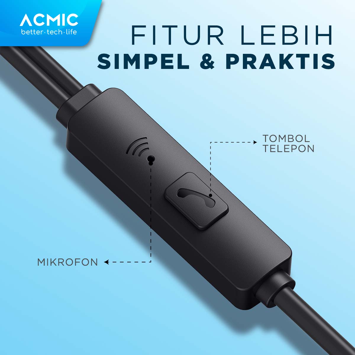 ACMIC OMNIO In-Ear Headset Earphone Earbuds Headphone Stereo with Mic FREE Converter USB C