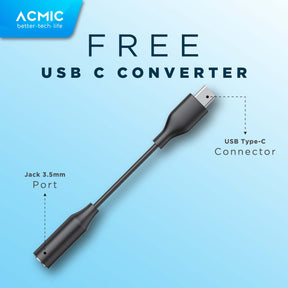 ACMIC OMNIO In-Ear Headset Earphone Earbuds Headphone Stereo with Mic FREE Converter USB C