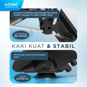 ACMIC TL13 Square Ring Light Tongsis Tripod Bluetooth Selfie Stick 1.3M (130cm)