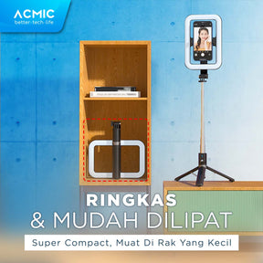 ACMIC TL13 Square Ring Light Tongsis Tripod Bluetooth Selfie Stick 1.3M (130cm)