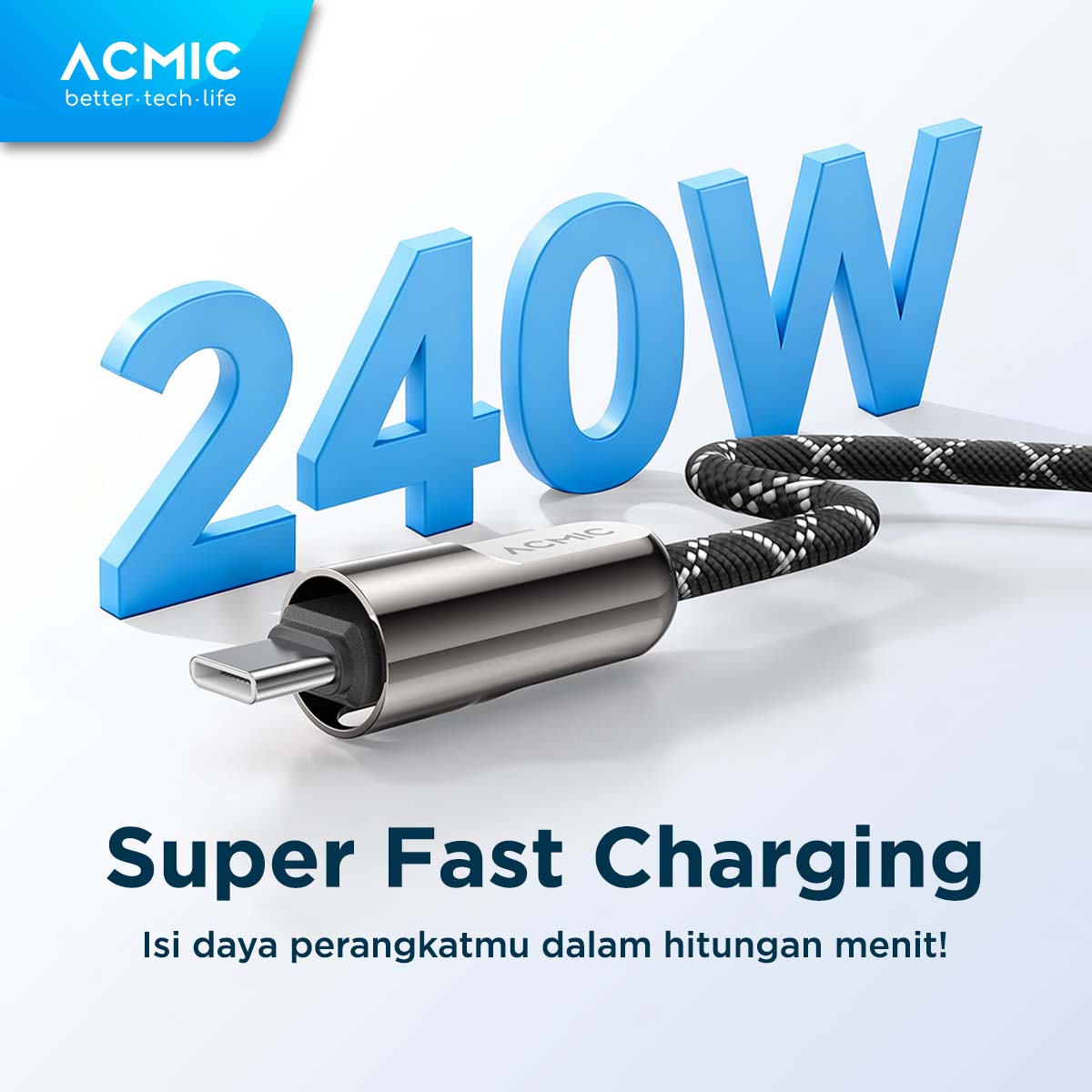 ACMIC STRAPLINE 240W Crossbody Strap Phone Lanyard Design Kabel Data USB-C to USB-C PD 3.1 Power Delivery Fast Charging