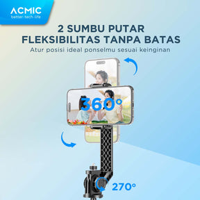 ACMIC TS20 Touchdown Auto Open One Click Selfie Stick 2M Aluminium Tripod Tongsis Bluetooth Remote