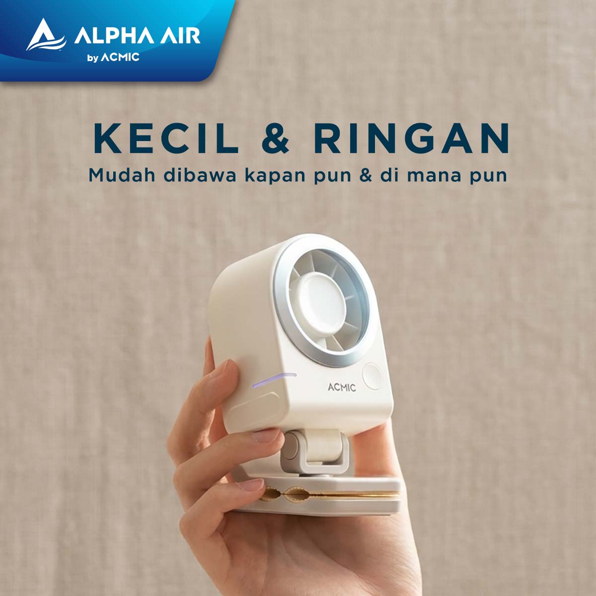 ACMIC TURBO CLIP FAN CLF01 Kipas Angin Portable Multifungsi dengan Anti-Slip Clip Super Strong Airflow