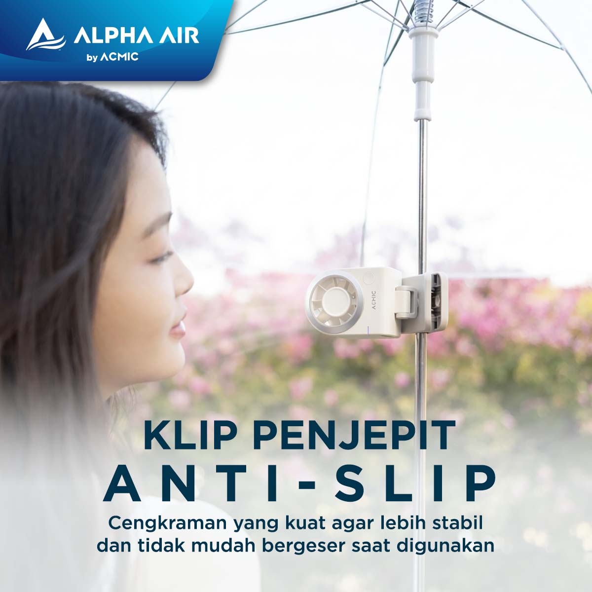 ACMIC TURBO CLIP FAN CLF01 Kipas Angin Portable Multifungsi dengan Anti-Slip Clip Super Strong Airflow